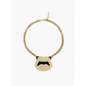 C’EST AHH GOLD MIRROR PLEXIGLASS NECKLACE